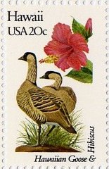 Hawaiian Goose and Hibiscus